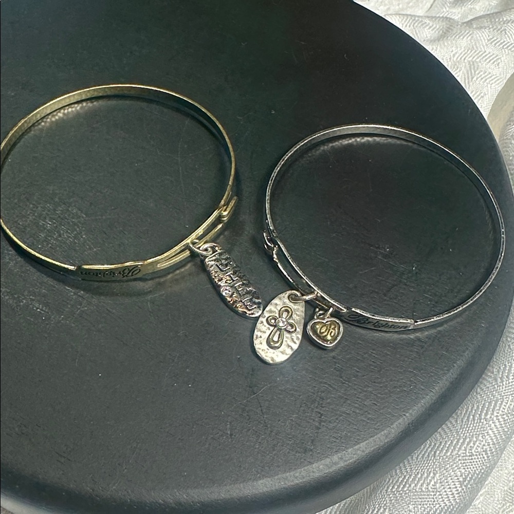 2 Brighton Bracelets Silver Bangles Antiqued Cros… - image 7